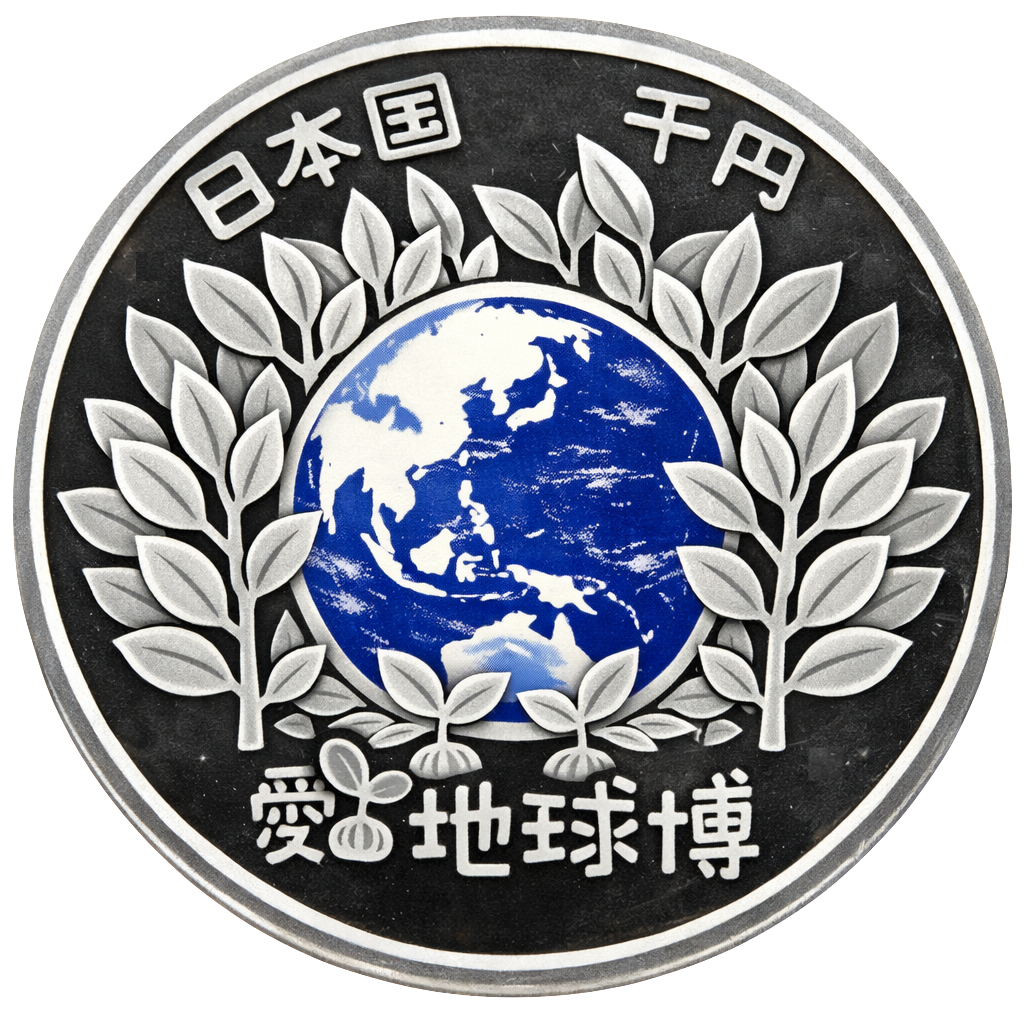 2005年日本国際博覧会記念千円銀貨（愛知万博） 裏面