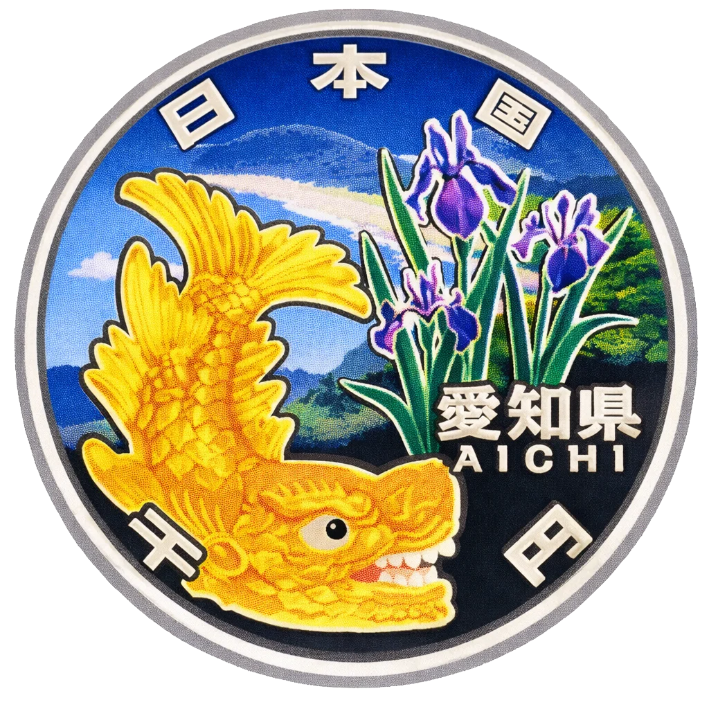 地方自治60周年記念千円銀貨（愛知県） 裏面