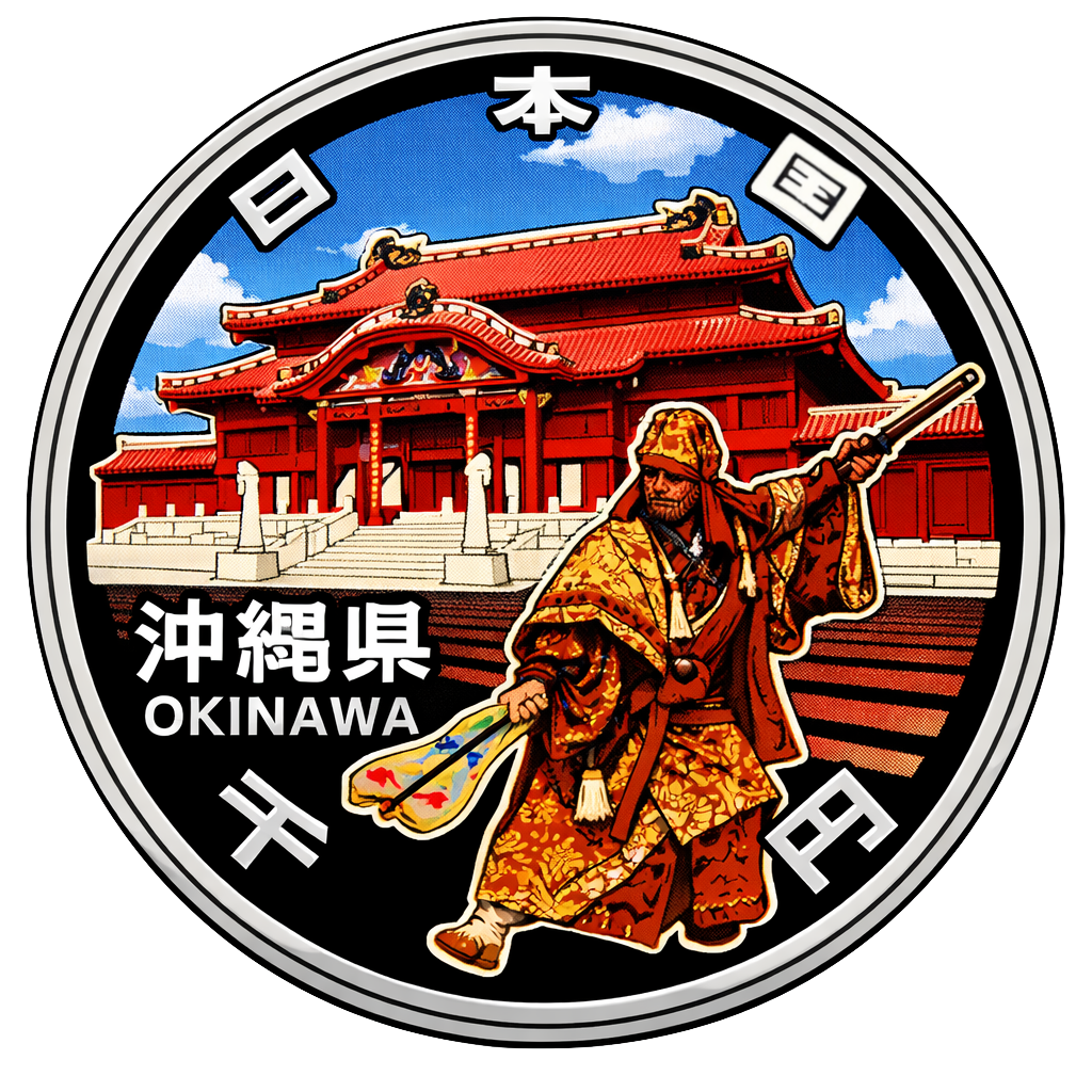 地方自治60周年記念千円銀貨（沖縄県） 裏面