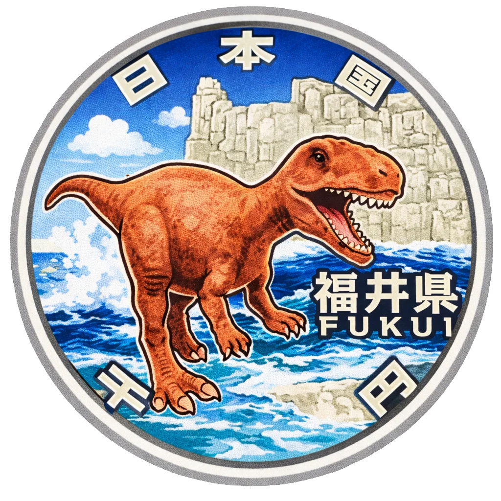 地方自治60周年記念千円銀貨（福井県） 裏面