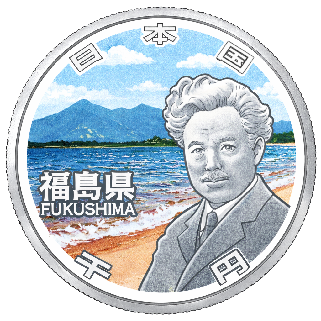 地方自治60周年記念千円銀貨（福島県） 裏面
