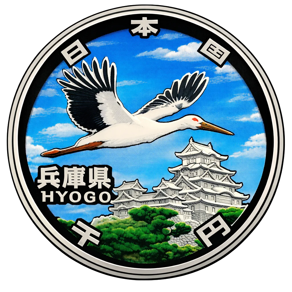 地方自治60周年記念千円銀貨（兵庫県） 裏面