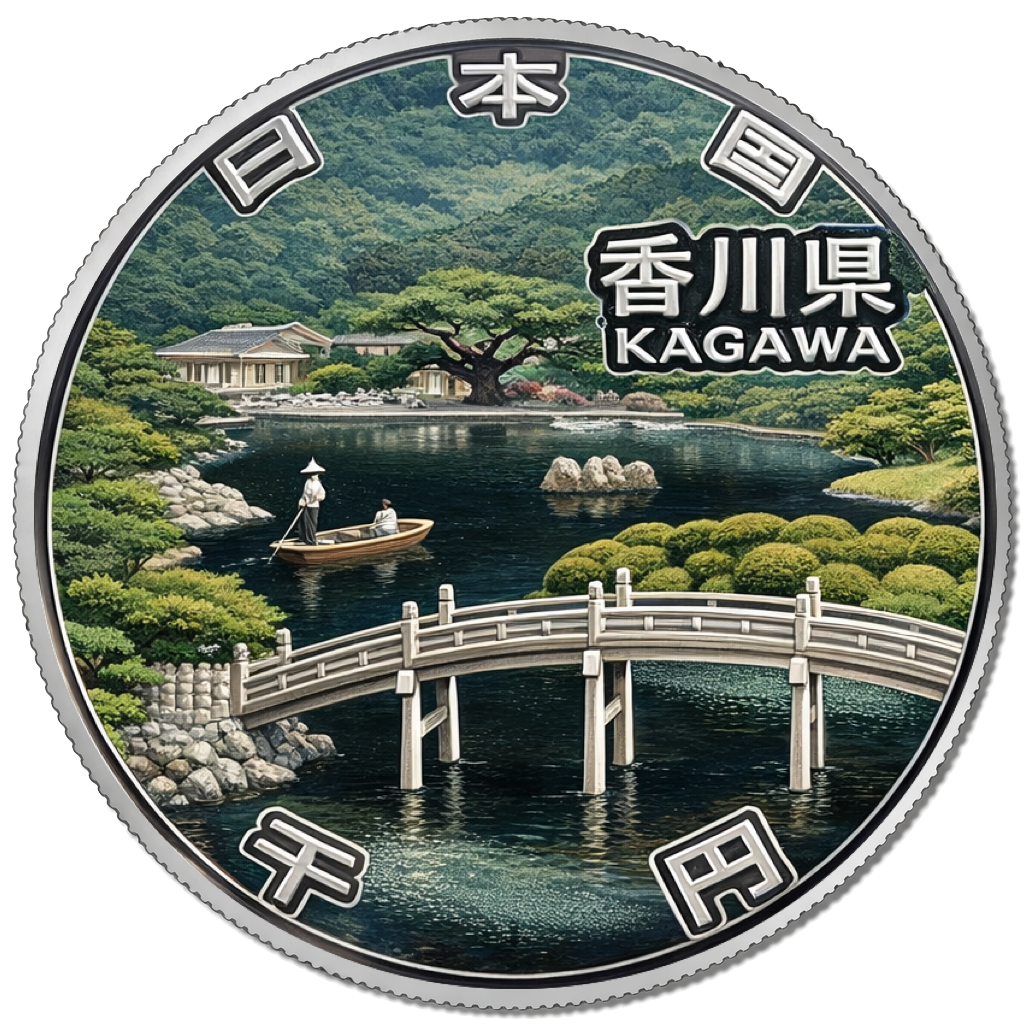 地方自治60周年記念千円銀貨（香川県） 裏面