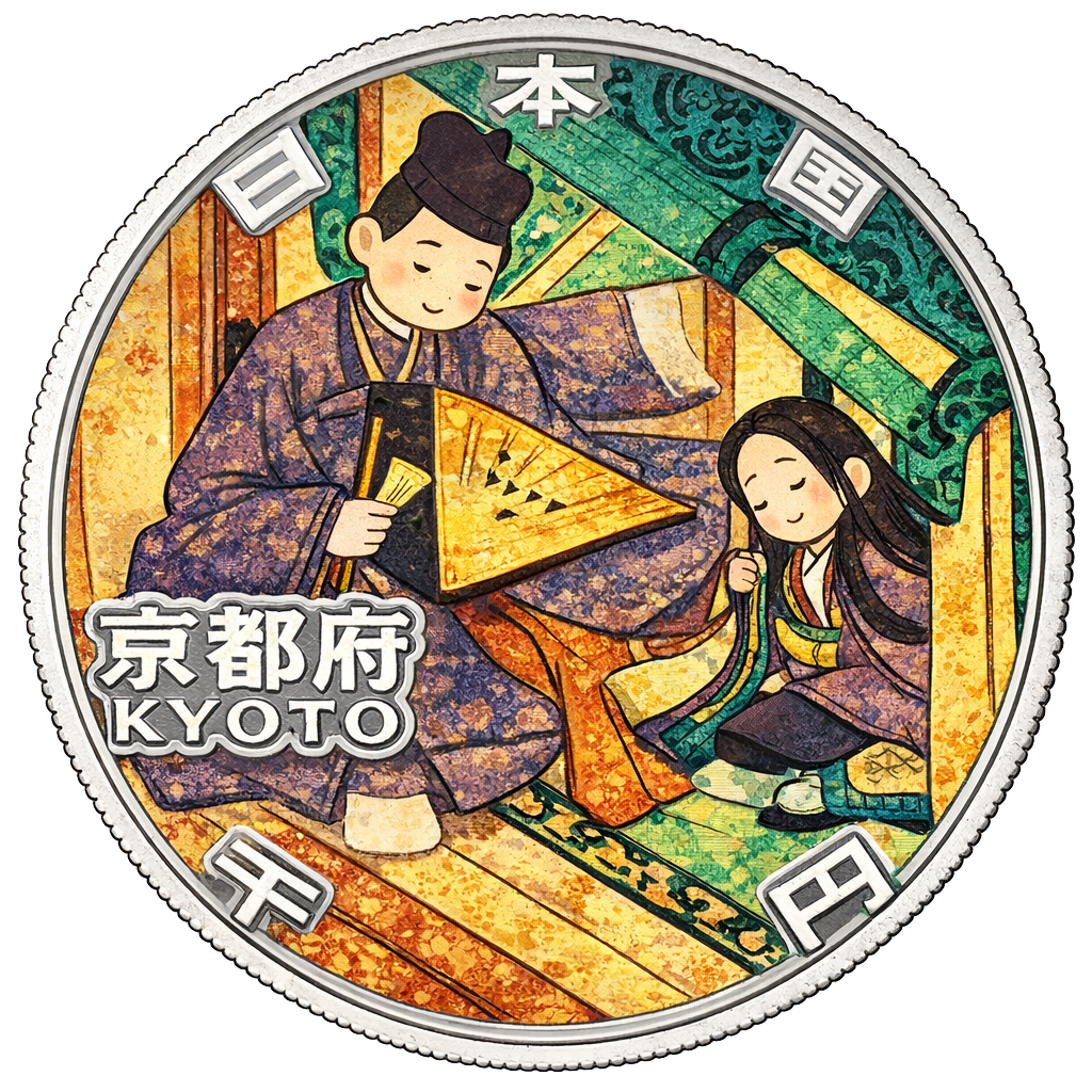 地方自治60周年記念千円銀貨（京都） 裏面