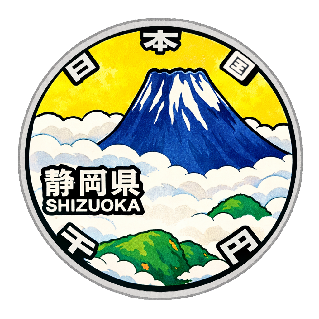 地方自治60周年記念千円銀貨（静岡県） 裏面