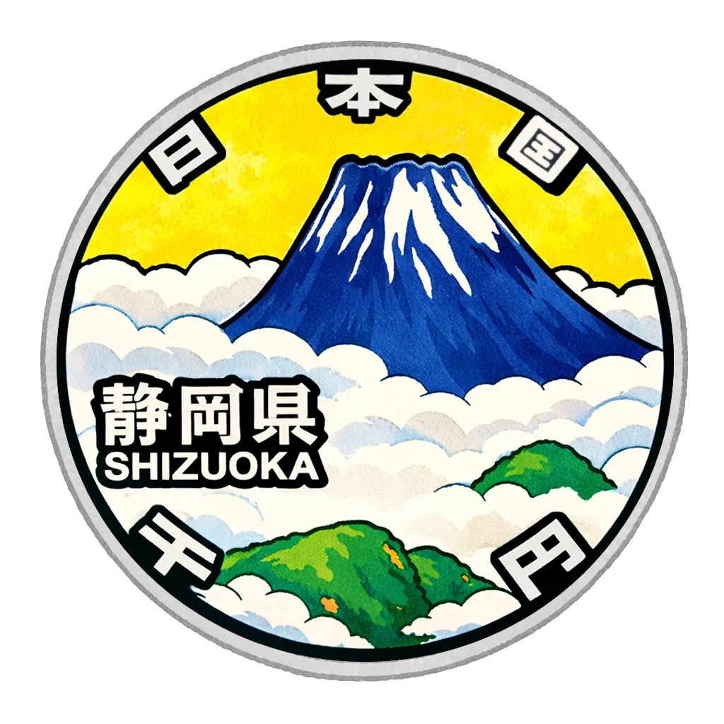 地方自治60周年記念千円銀貨（静岡県） 裏面