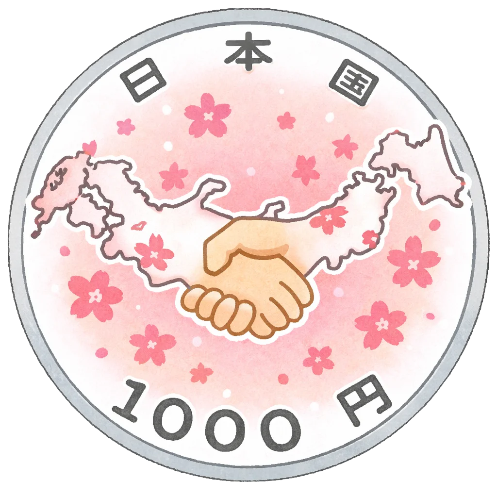 東日本大震災復興事業記念千円銀貨（4次） 裏面