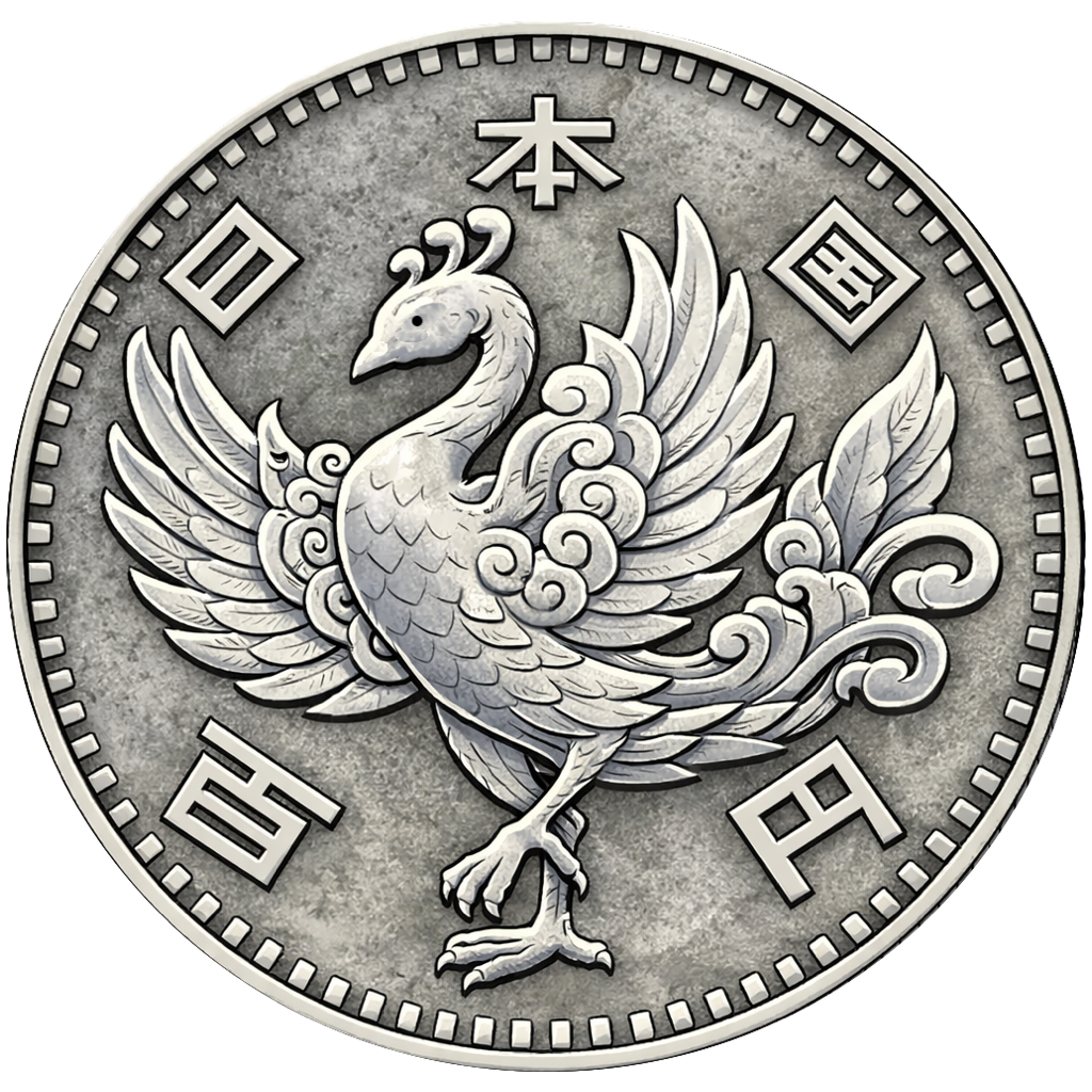 鳳凰100円銀貨 裏面