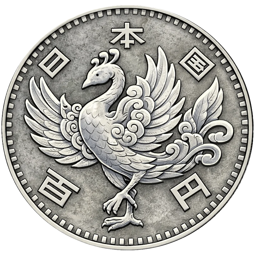 鳳凰100円銀貨 裏面