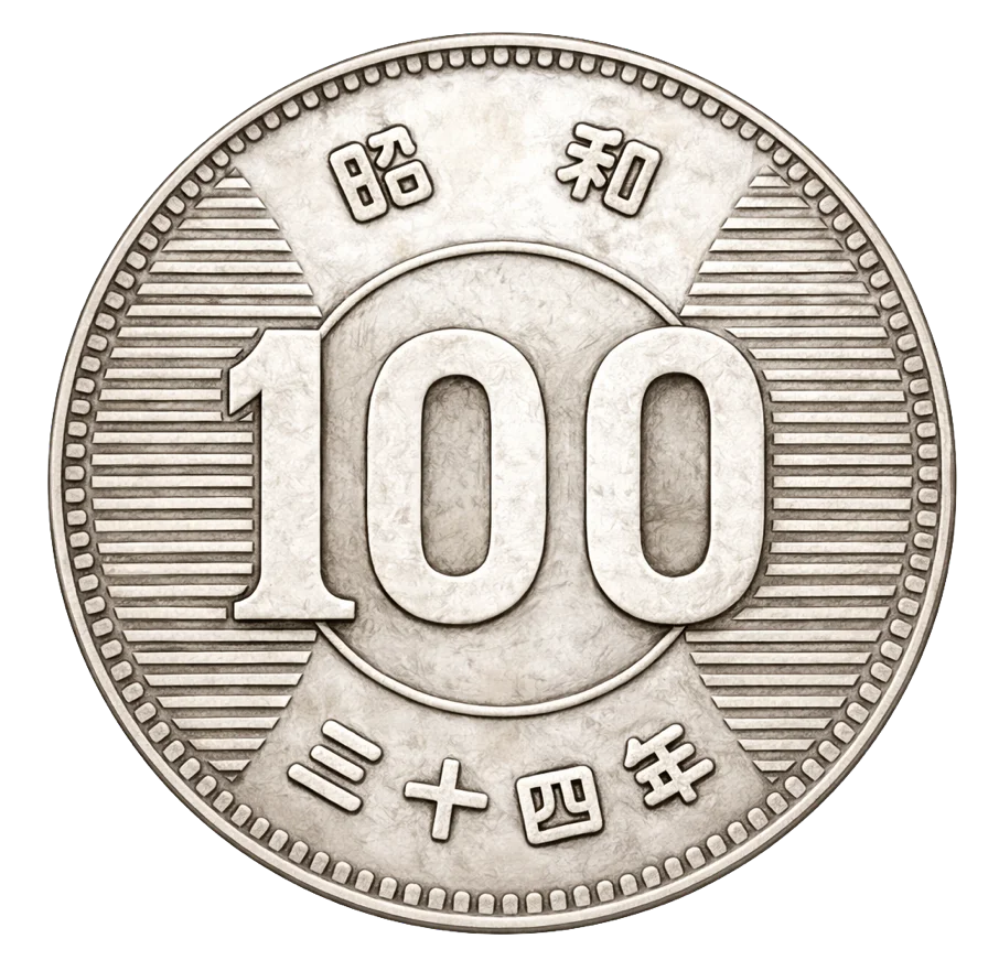 稲100円銀貨