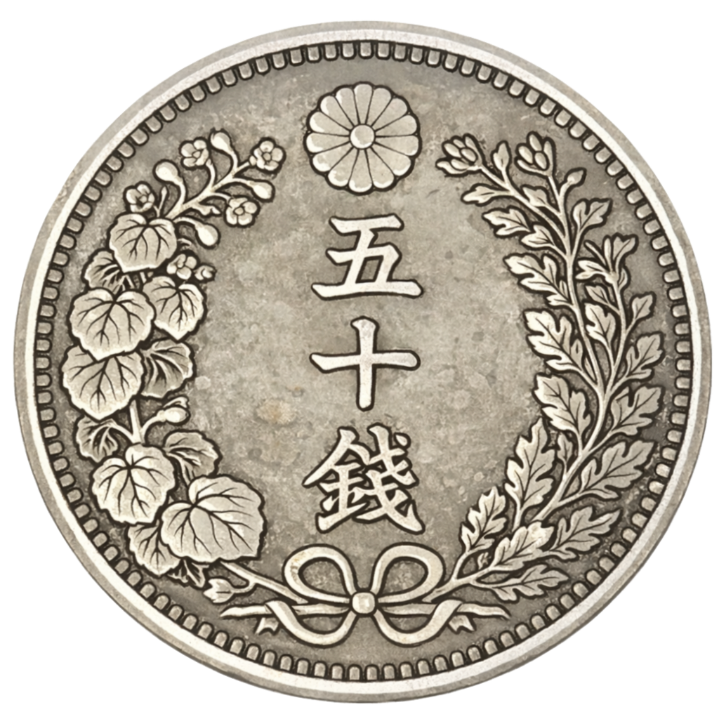 竜50銭銀貨 表面