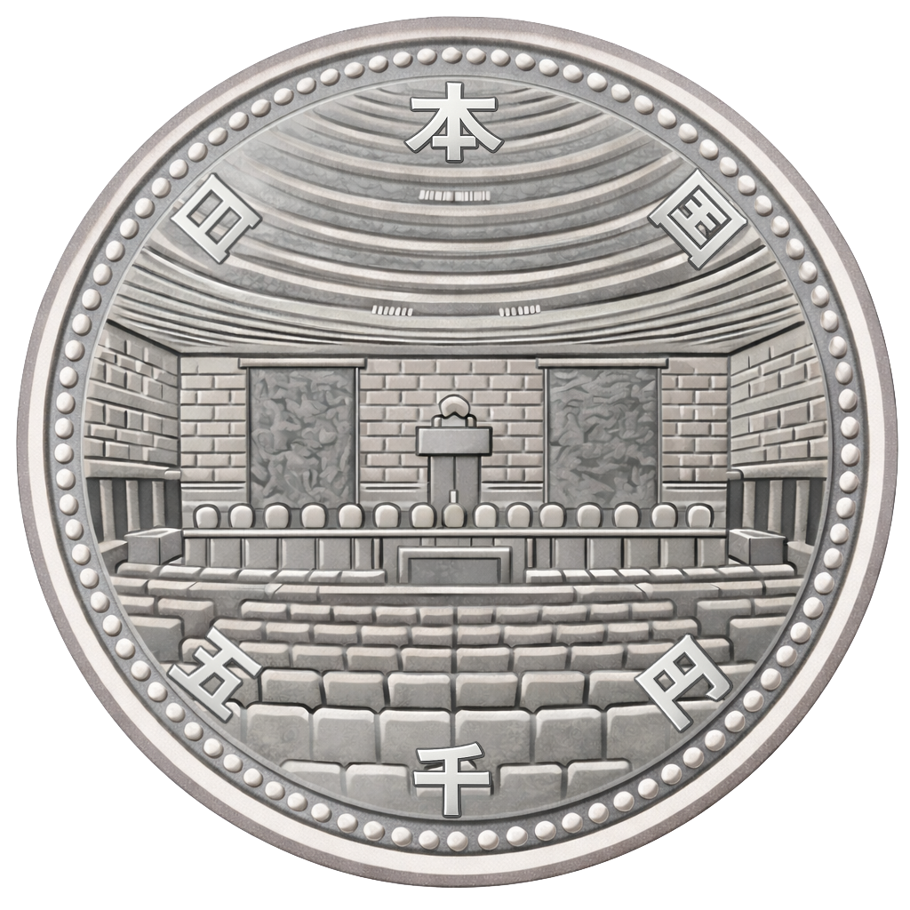 裁判所制度100周年記念5千円銀貨 裏面