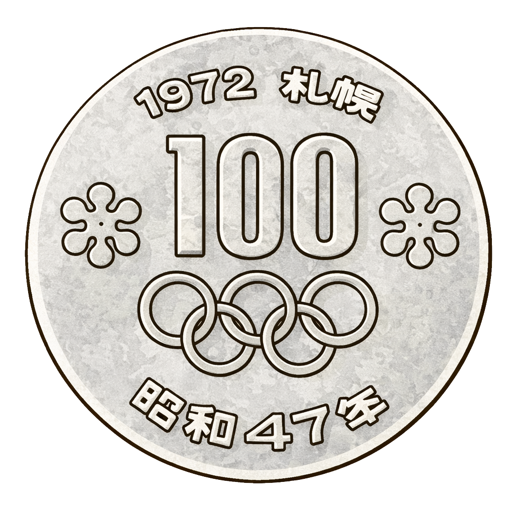 札幌冬季オリンピック記念100円白銅貨 表面