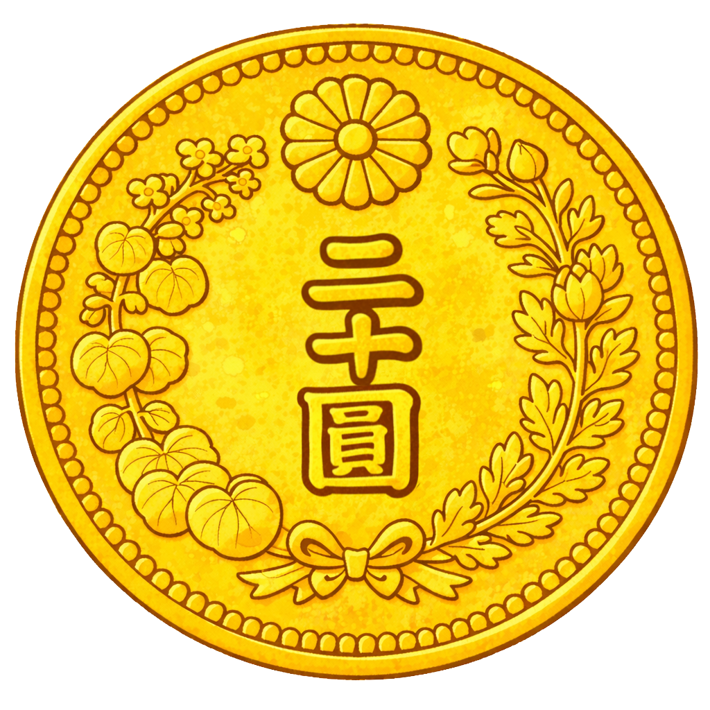 新20円金貨 裏面