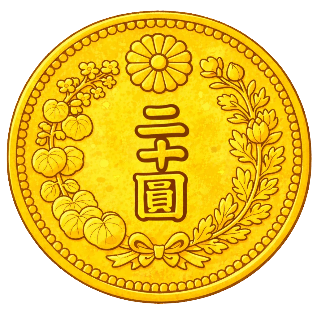 新20円金貨 裏面