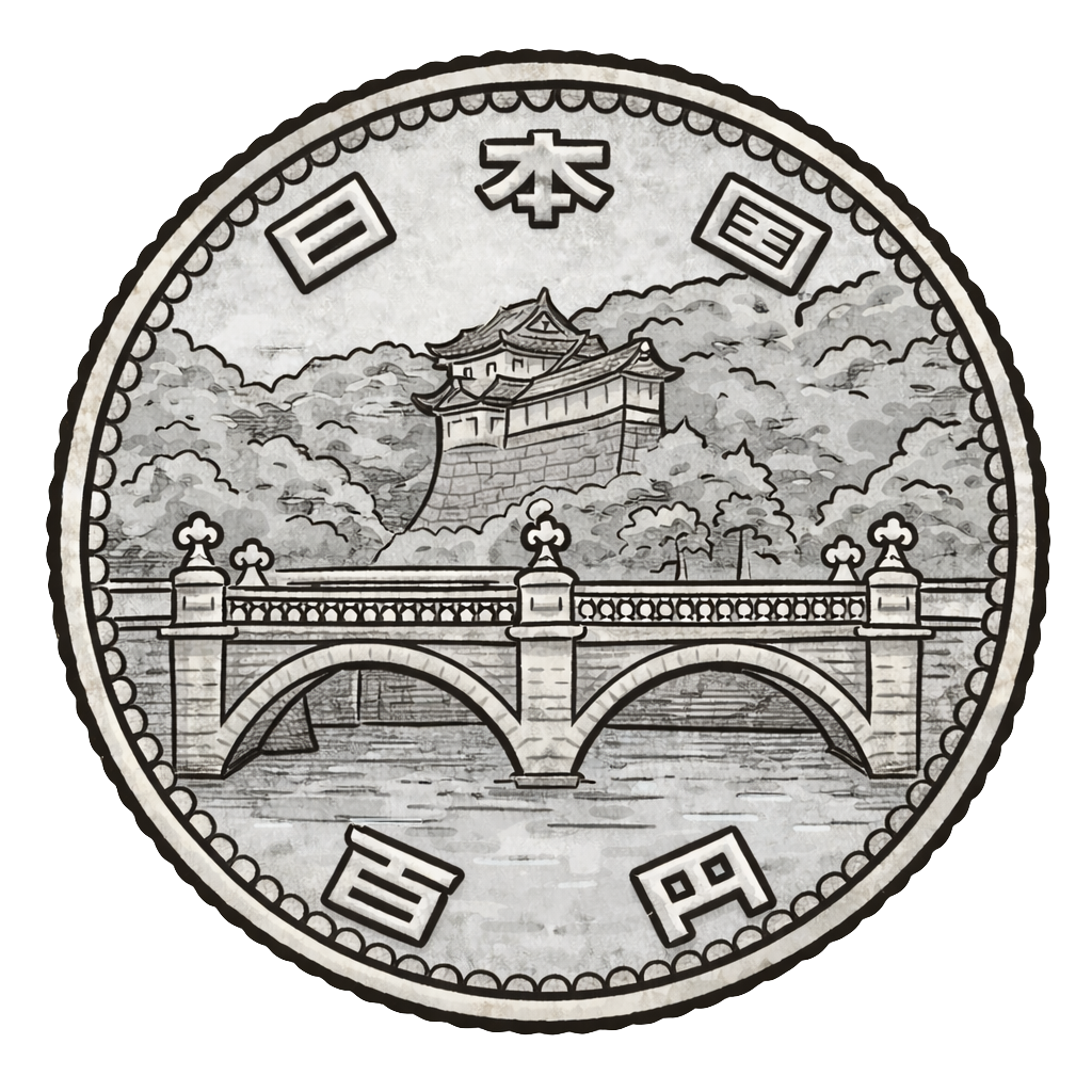 昭和天皇御在位50年記念100円白銅貨 裏面