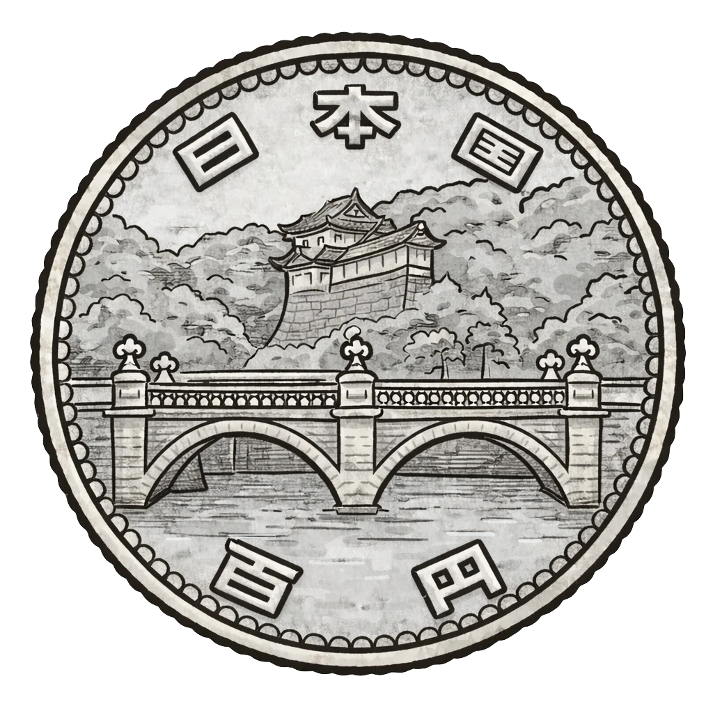 昭和天皇御在位50年記念100円白銅貨 裏面