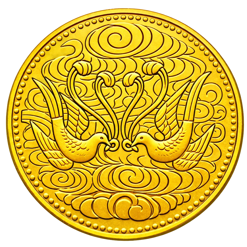 昭和天皇御在位60年記念10万円金貨 裏面