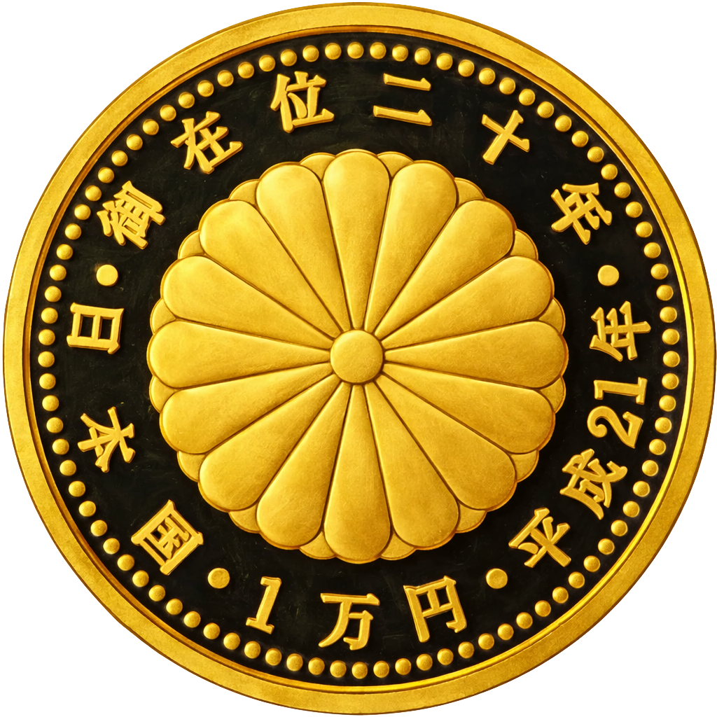 天皇陛下御在位20周年記念1万円金貨