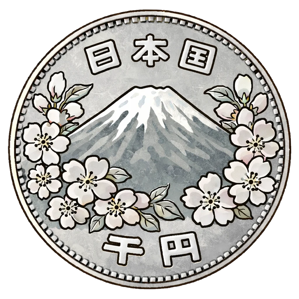 東京オリンピック千円銀貨 裏面