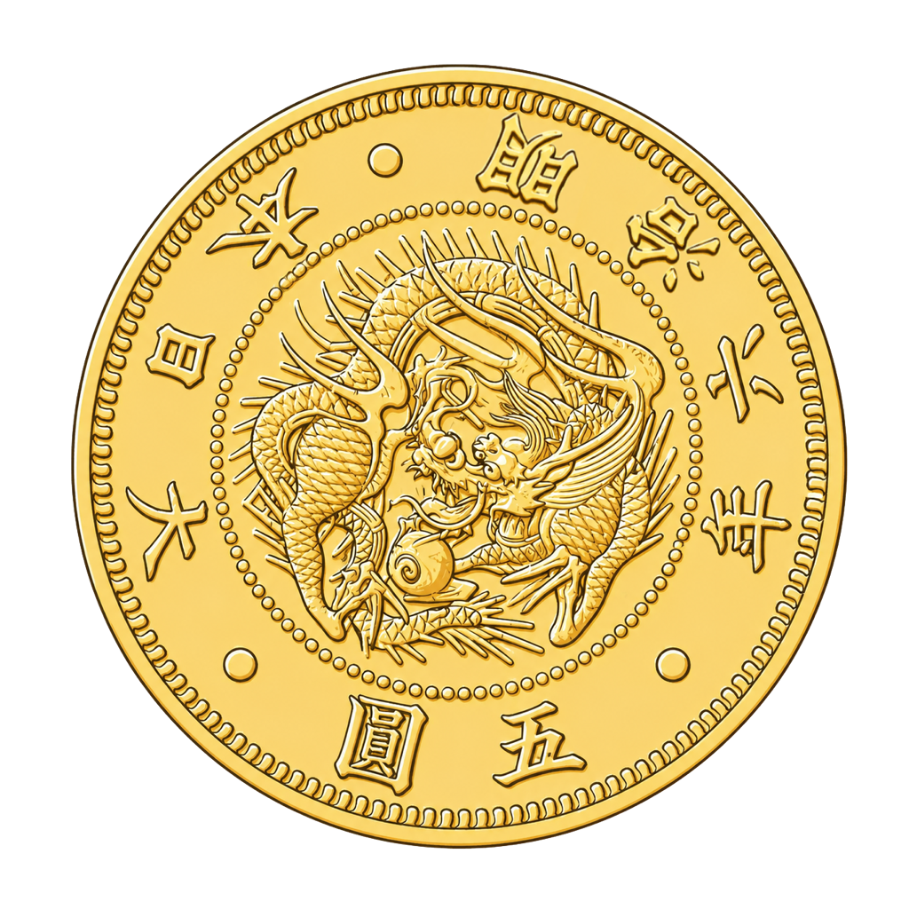 旧5円金貨（縮小） 表面