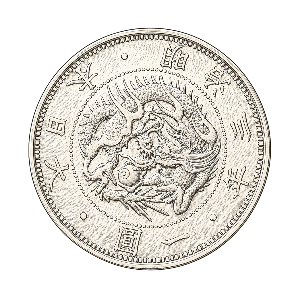 旧1円銀貨丸銀打 表面
