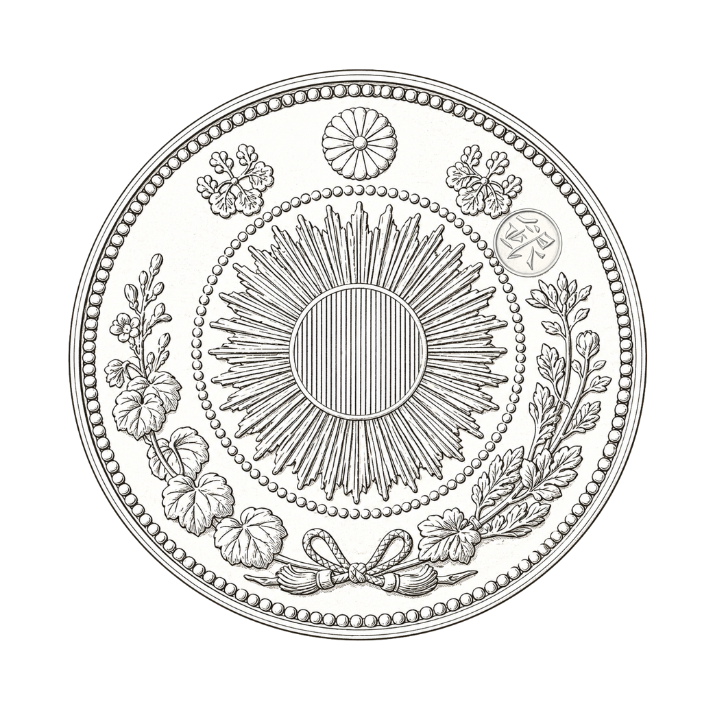 旧1円銀貨丸銀打 裏面