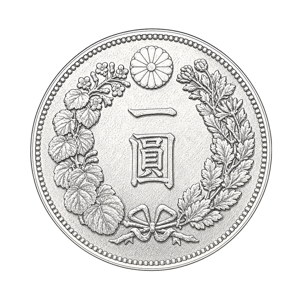 新1円銀貨（大型） 裏面