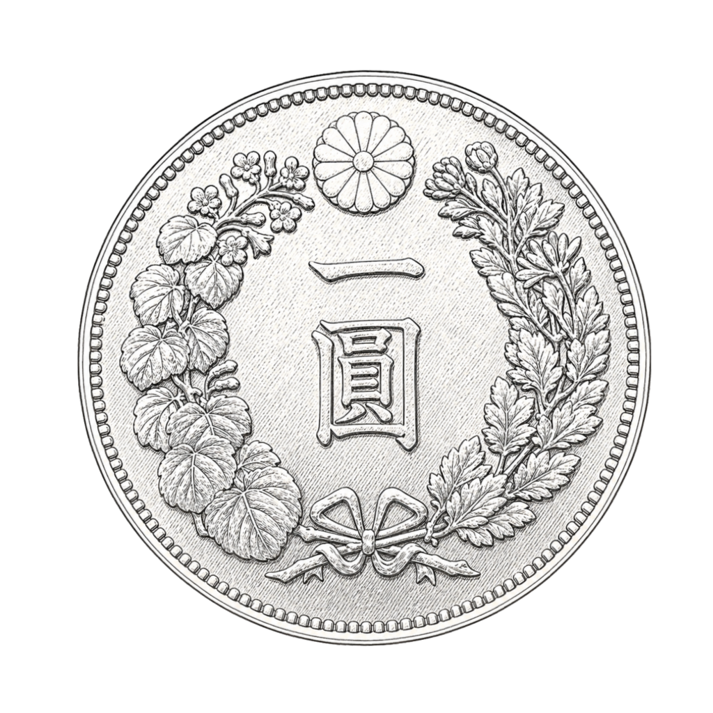 新1円銀貨（小型） 裏面