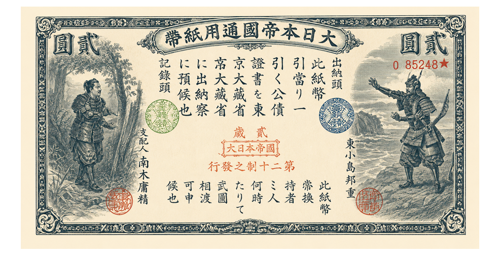 旧国立銀行券2円 表面