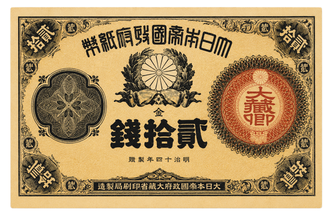 改造紙幣20銭（大蔵卿20銭）